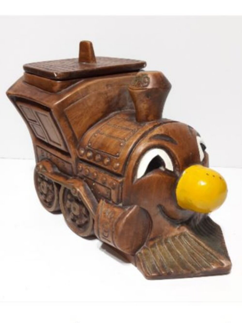 Vintage TRAIN Engine No 9 COOKIE JAR Treasure Craft Ceramic USA Railroad RR